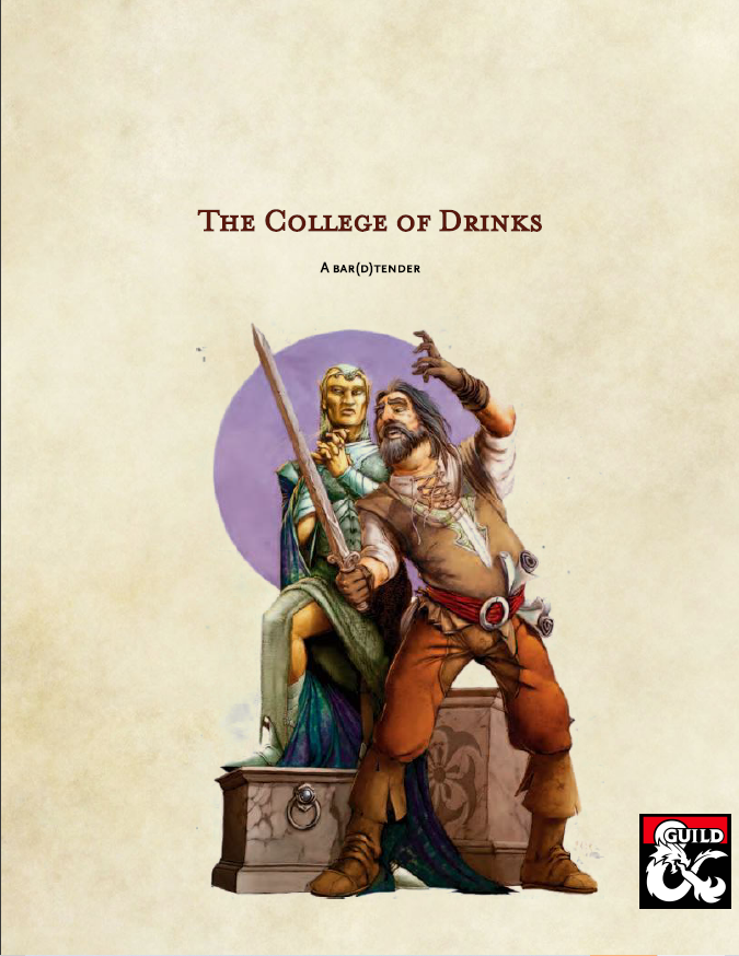College of Drinks Bard Dungeon Masters Guild DriveThruRPG