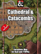 Cathedral & Catacombs Battlemap w/Fantasy Grounds support - TTRPG Map