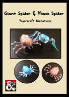 Giant Spider and Phase Spider Paper Miniatures