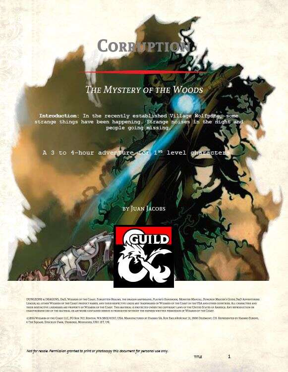 Corruption The Mystery of the Woods Dungeon Masters Guild