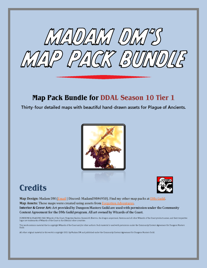 Madam DM's Map Pack Bundle: DDAL10 Tier 1 [BUNDLE] - Dungeon Masters ...