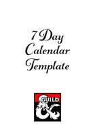 7 day Calendar Template
