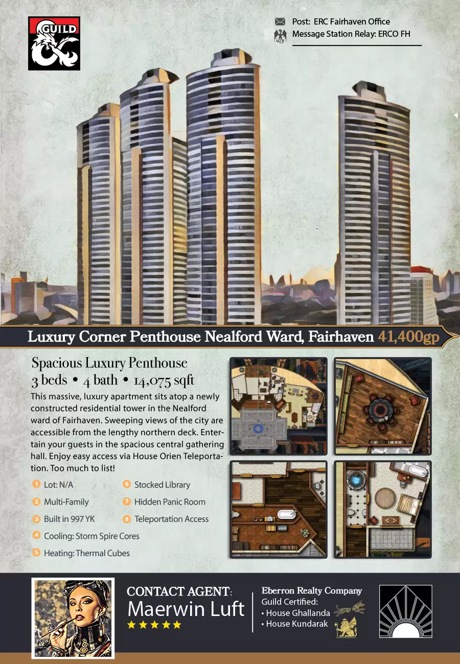 Curated visual reference: Minimalist Penthouse Degree Battle Course Reference: Eberron Realty Company Luxury Penthouse Battle Map