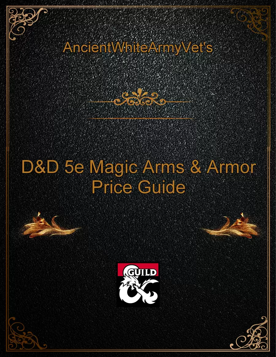 AncientWhiteArmyVet's D&D 5e Magic Arms and Armor Price Guide - Dungeon ...