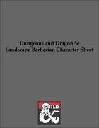 D&D 5e Landscape Barbarian Character Sheet