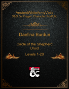 AncientWhiteArmyVet's D&D 5e Pregen Character Portfolio - Druid [Circle of the Shepherd] - Daefina Burdun