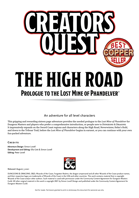 THE HIGH ROAD - Prologue to the Lost Mine of Phandelver