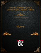 D&D 5e Pregen Character Portfolio - Monks v1.0 [BUNDLE]