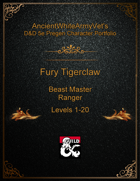 AncientWhiteArmyVet's D&D 5e Pregen Character Portfolio - Ranger [Beast Master] - Fury Tigerclaw