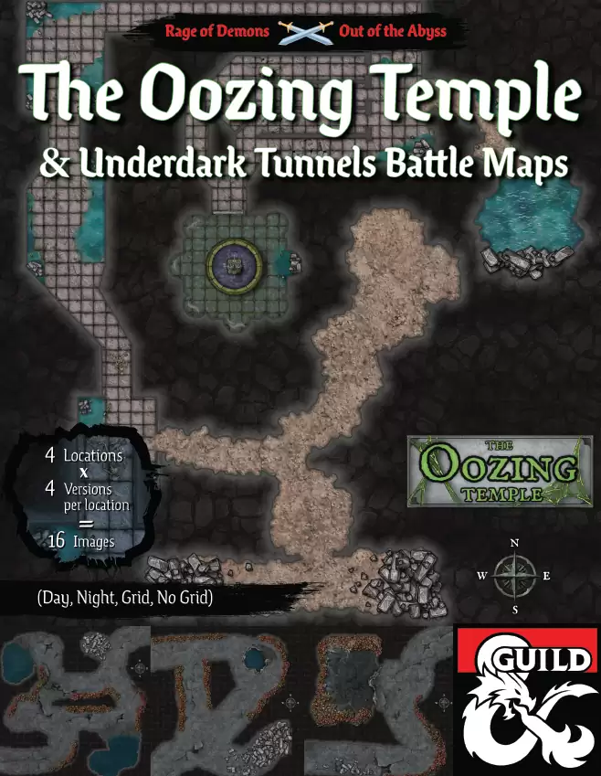 Out of the Abyss Maps The Oozing Temple and Underdark Tunnels Dungeon Masters Guild