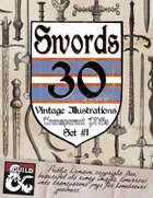 30 Sword Illustrations, Transparent PNGs