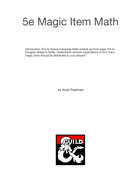 5e Magic Item Math