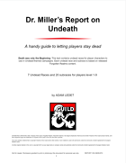 Dr. Miller's Report on Undeath