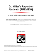 Dr. Miller's Report on Undeath [PREVIEW]