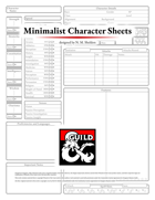 Minimalist Character Sheets
