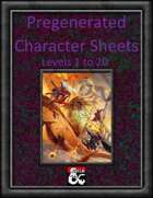 pregenerated character sheets [BUNDLE]