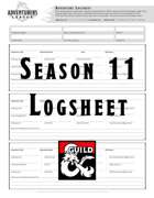 Adventurers League (AL) Season 11 logsheet (unofficial)