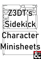 Z3DT's Sidekick 5" by 3.5" Character Minisheets