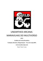 Unearthed Arcana 2022: Maravilhas do Multiverso [Wonders of the Multiverse] -  PT-BR