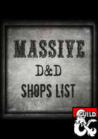 Massive D&D Shops List