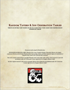 Random Tavern and Inn Generation Tables