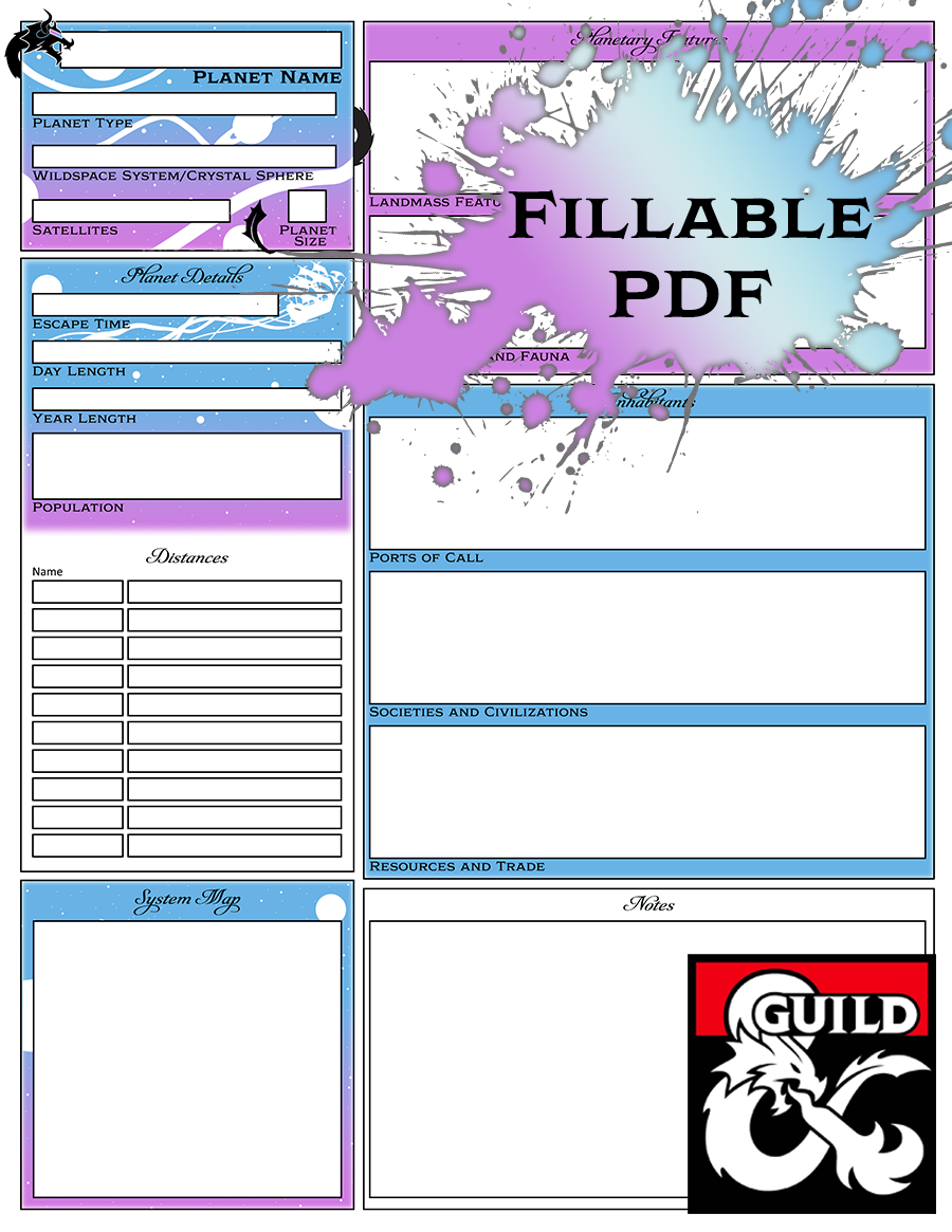 Drivethrurpg Inventory Sheet.pdf Complete Wildspace Sheet - Dungeon Masters Guild | DriveThruRPG