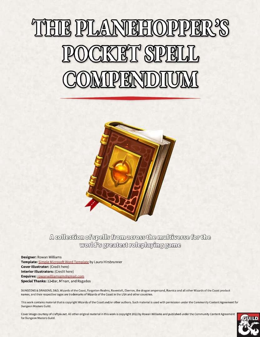 Spell Pocket The Planehopper's Pocket Spell Compendium - Dungeon Masters Guild ...