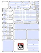 D&D Custom Character Sheet for Free use in DND adventures