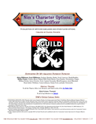 Nim's Character Options - The Artificer
