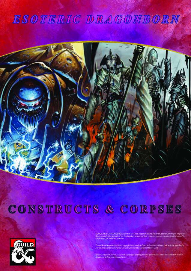 Cover Esoteric Dragonborn: Constructs & Corpses
