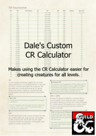 Dale's Custom CR Calculator