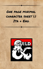 One Page Minimal Character Sheet 1.1 Ita + Eng