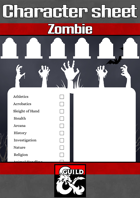 Character sheet - Zombie