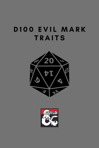 D100 Evil Mark Traits - Dungeon Masters Guild | DriveThruRPG