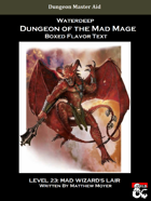 DotMM: Boxed Flavor Text and Combat Tracker - Level 23: Mad Wizard's Lair (Waterdeep: Dungeon of the Mad Mage)