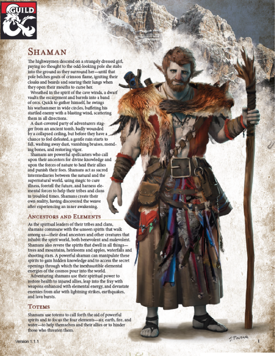 The Shaman - 5E Class - Dungeon Masters Guild | DriveThruRPG