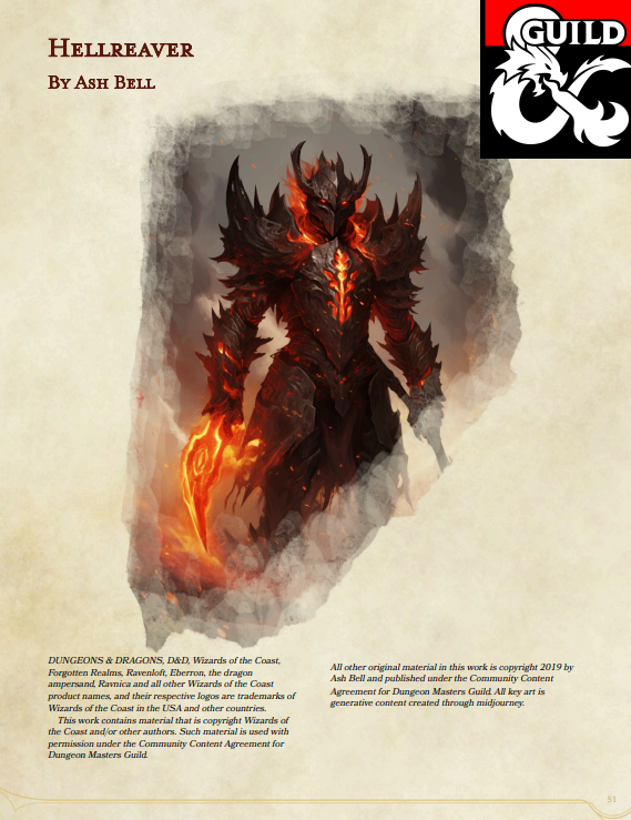 The Hellreaver (Fighter Subclass) - Dungeon Masters Guild | DriveThruRPG