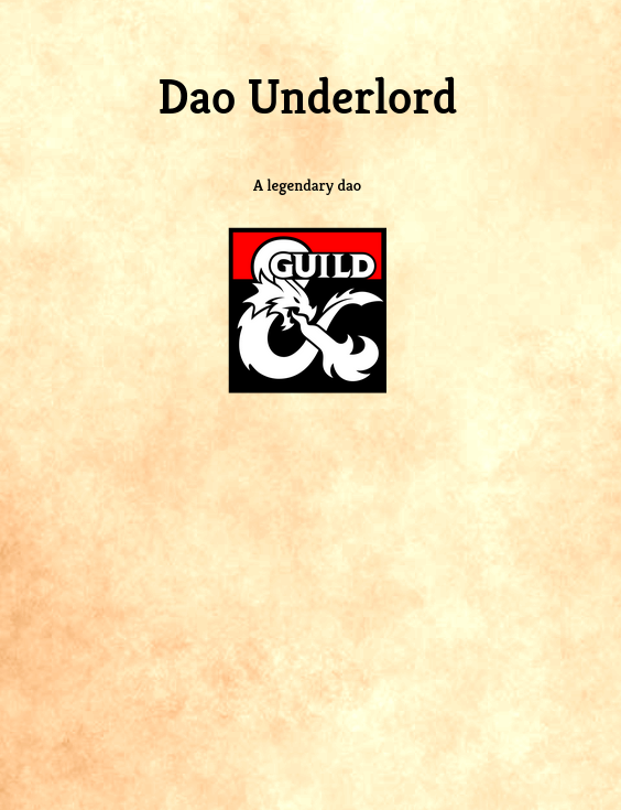 Dao Underlord - A CR 15 Noble Dao - Dungeon Masters Guild | DriveThruRPG