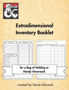 Extradimensional Inventory Booklet for a Bag of Holding or Handy ...