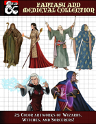 Fantasy and Medieval Stock Art Pack - 25 Wizards, Witches, and Sorcerers