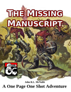 The Missing Manuscript One Page Adventure - Dungeon Masters Guild ...
