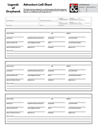 Legends of Greyhawk Unofficial Logsheet