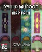 Fey Ballroom Battle Maps - 8 Fantasy VTT Maps (20x40, Grid & Gridless)