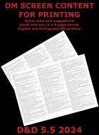 DM Screen D&D 5.5 2024 B&W for Printing (English & Portuguese BR)