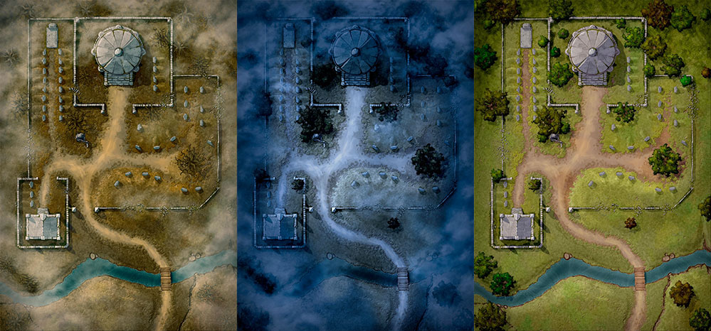 Church map. Graveyard DND Map.