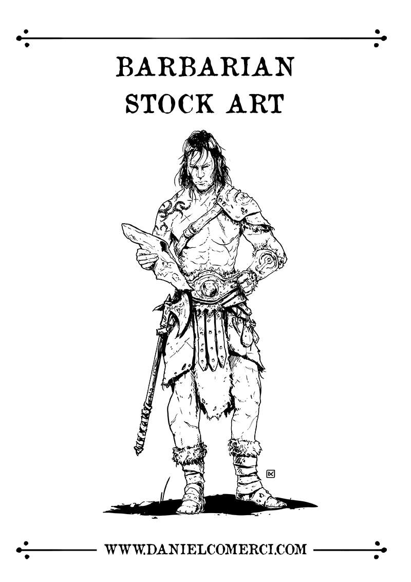 Barbarian Stock Art - Daniel Comerci Stock Art | Lineart Characters ...