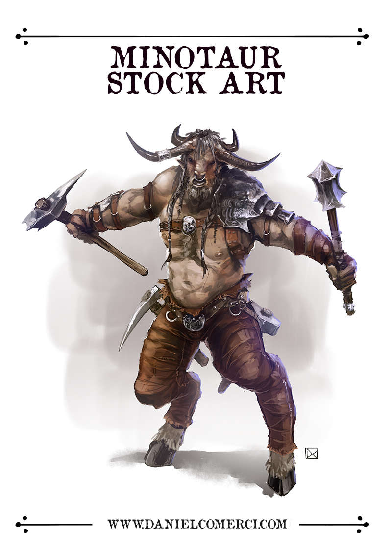 Minotaur Stock Art - Daniel Comerci Stock Art | Color Characters ...