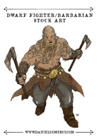 Male Dwarf Fighter Barbarian Stock Art