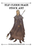 Male Elf Cleric Mage Stock Art