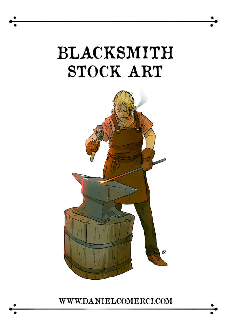 Western Blacksmith Woman Stock Art - Daniel Comerci Stock Art | Color ...